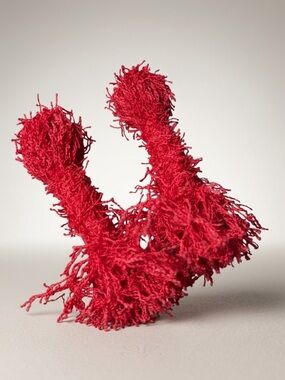 Red Textured Statement Earrings